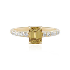 Anillo en oro con Zircón amarillo