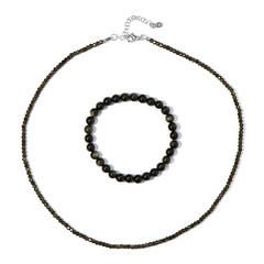 Set en plata con Obsidiana dorada