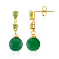 Pendientes en plata con Ónix verde