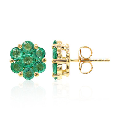 Pendientes en oro con Esmeralda de Zambia AAA