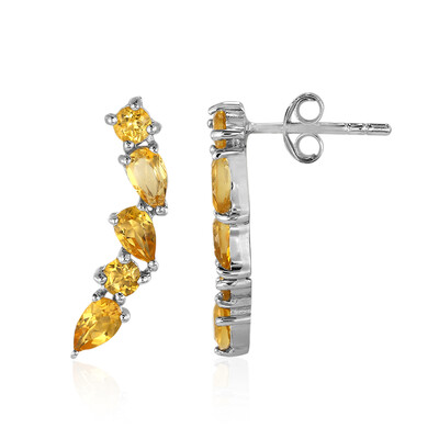 Pendientes en plata con Citrino
