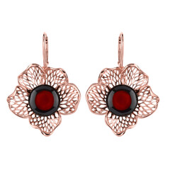 Pendientes en plata con Ámbar cereza del Báltico