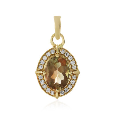 Colgante en oro con Piedra del sol de Oregón