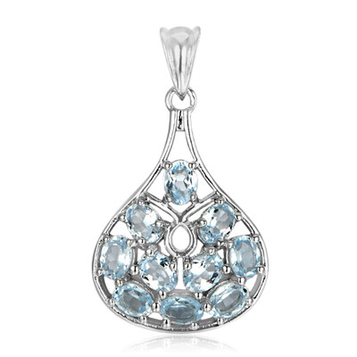 Colgante en plata con Topacio azul cielo