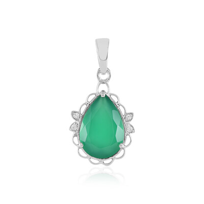 Colgante en plata con Ónix verde
