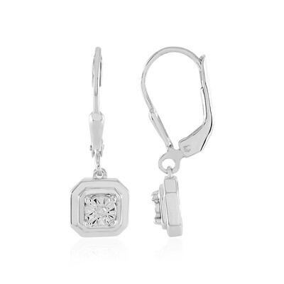 Pendientes en plata con Diamante I2 (J)