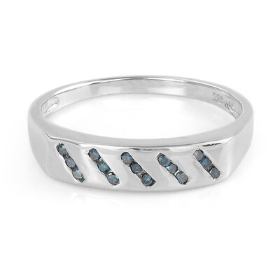 Anillo en plata con Diamante azul rey