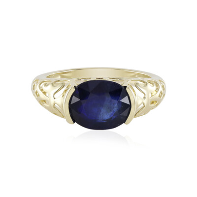 Anillo en oro con Zafiro azul de Madagascar