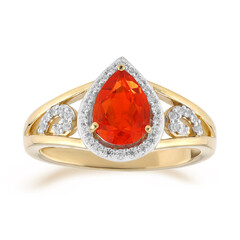 Anillo en oro con Ópalo de fuego AAA de México