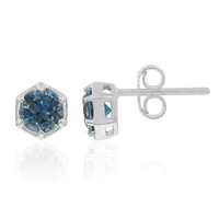 Pendientes en plata con Topacio azul de Londres