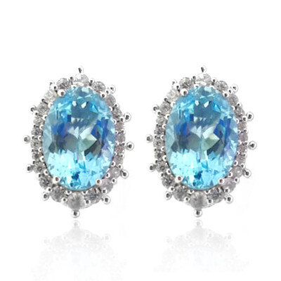 Pendientes en plata con Topacio azul cielo (Dallas Prince Designs)
