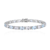 Brazalete en plata con Topacio azul cielo