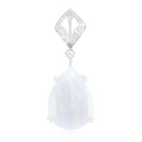 Colgante en plata con Ágata de lazo azul