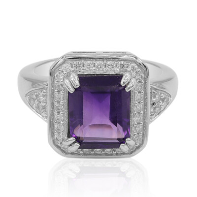 Anillo en plata con Amatista de Zambia