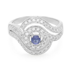 Anillo en plata con Zafiro de Kanchanaburi