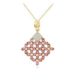 Collar en oro con Zafiro Padparascha no calentado (AMAYANI)