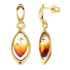 Pendientes en plata con Ámbar del Báltico amanecer