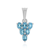Colgante en plata con Topacio azul suizo