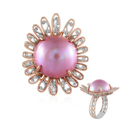 Anillo en plata con Perla rosa Mabe (Gems en Vogue)