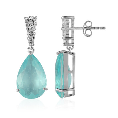Pendientes en plata con Cuarzo azul pastel