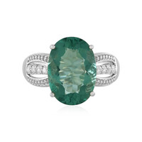 Anillo en plata con Fluorita verde