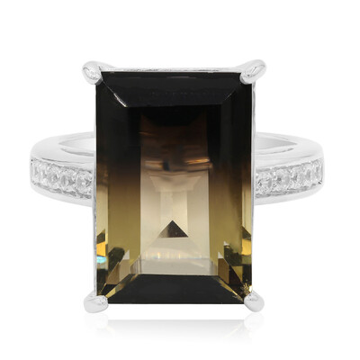 Anillo en plata con Cuarzo del Amazonas