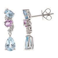 Pendientes en oro con Aguamarina de Brasill AAA (CIRARI)