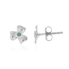 Pendientes en oro con Diamante azul I1