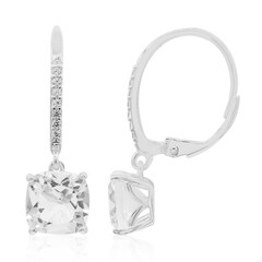 Pendientes en plata con Topacio blanco