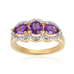 Anillo en latón con Amatista de Zambia (Juwelo Style)