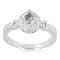 Anillo en plata con Piedra de Luna arcoíris