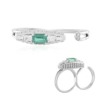 Anillo en plata con Esmeralda de Rusia
