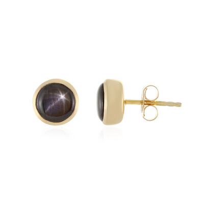 Pendientes en plata con Zafiro estrella negra