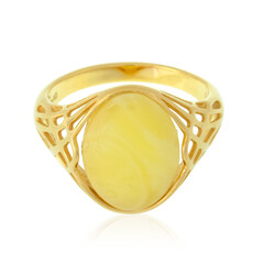 Anillo en plata con Ámbar báltico