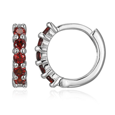 Pendientes en plata con Granate de Mozambique