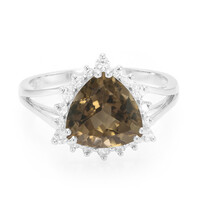 Anillo en plata con Cuarzo ahumado