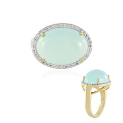 Anillo en plata con Calcedonia agua