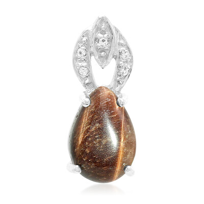 Colgante en plata con Ojo de tigre rojo