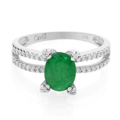 Anillo en plata con Esmeralda de Bahía