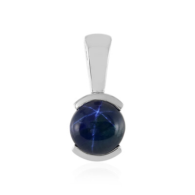 Colgante en plata con Zafiro estrella azul