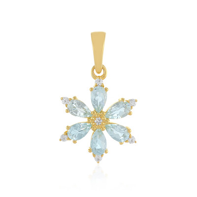 Colgante en plata con Topacio azul cielo