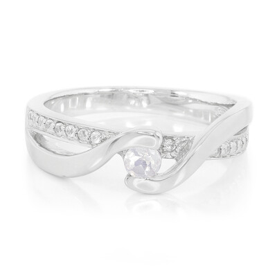 Anillo en plata con Piedra de Luna arcoíris