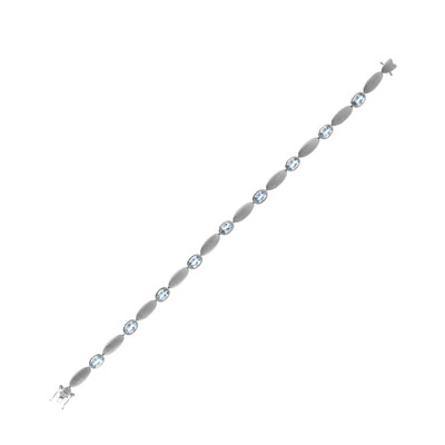 Brazalete en platino con Aguamarina Santa María (CUSTODANA)