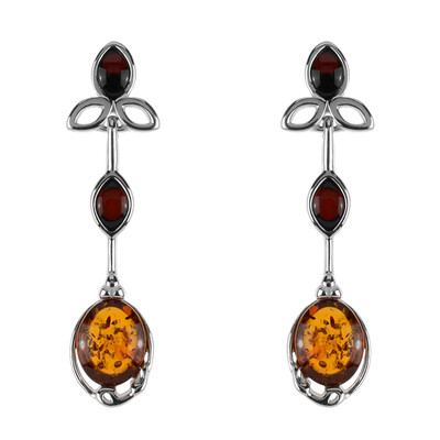 Pendientes en plata con Ámbar báltico (dagen)