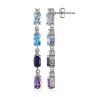 Pendientes en plata con Topacio azul cielo