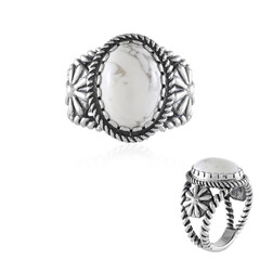 Anillo en plata con Howlita (Desert Chic)