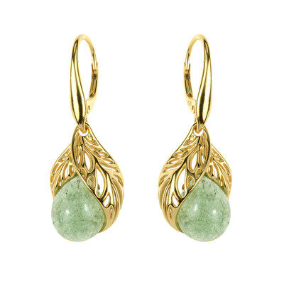 Pendientes en plata con Cuarzo verde (dagen)