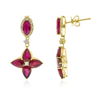 Pendientes en oro con Rubí de Birmania (CIRARI)