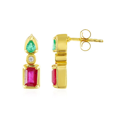 Pendientes en plata con Rubí de Bemainty