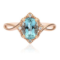 Anillo en oro con Aguamarina de Brasill AAA (CIRARI)